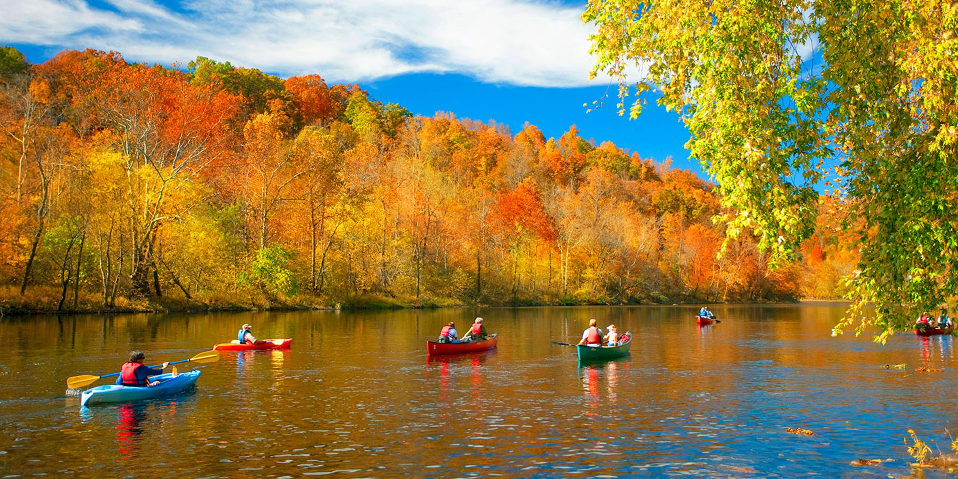canoeing and kayaking the Upper James in fall