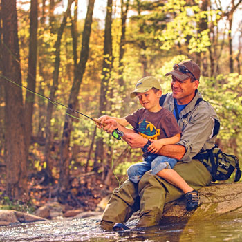 father and son flyfishing